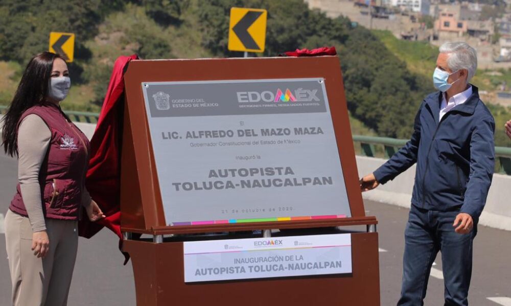 Inaugura Alfredo Del Mazo y Patricia Durán autopista NaucalpanToluca